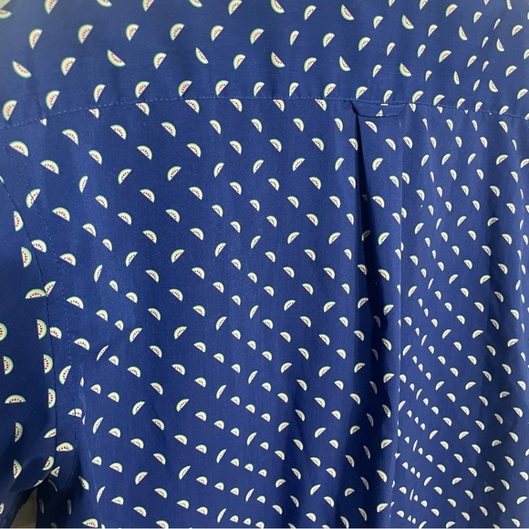 Izod Watermelon Print Button Down Shirt Short Sleeve size XL Blue - Picture 5 of 6